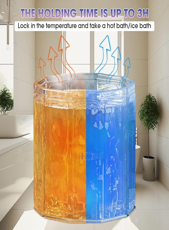 Suicune Portable Bathtub Installation-free Hot Bath Tub Cold Plunge Tub for Ice Bath Ice Bath and Cold Plunge for Adult Family SPA Soaking Tub for Shower Stall - Image 4
